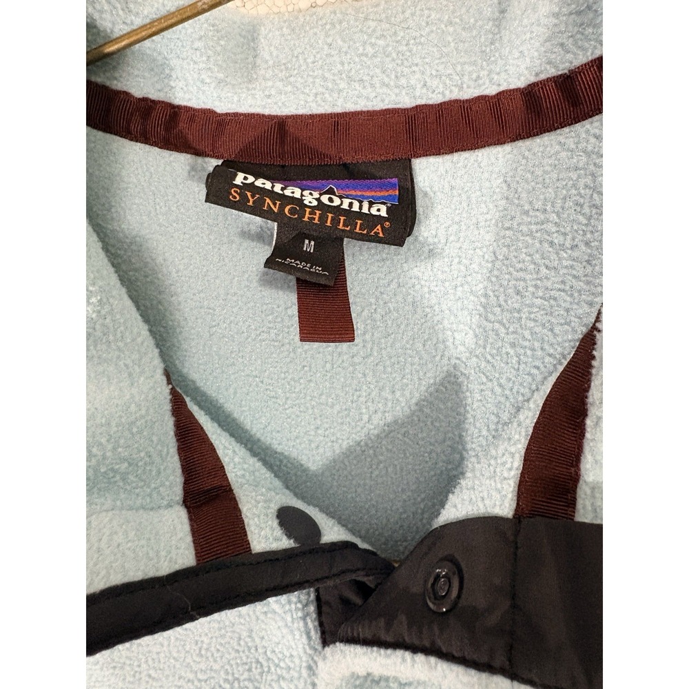 Patagonia Synchilla Snap-T Pullover WOMENS MEDIUM Blue Brown - Picture 3 of 8